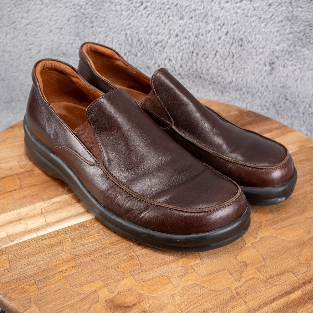 Footprints By Birkenstock Size‎ 38 Narrow Brown Leather Moc Toe Slip On Loafer